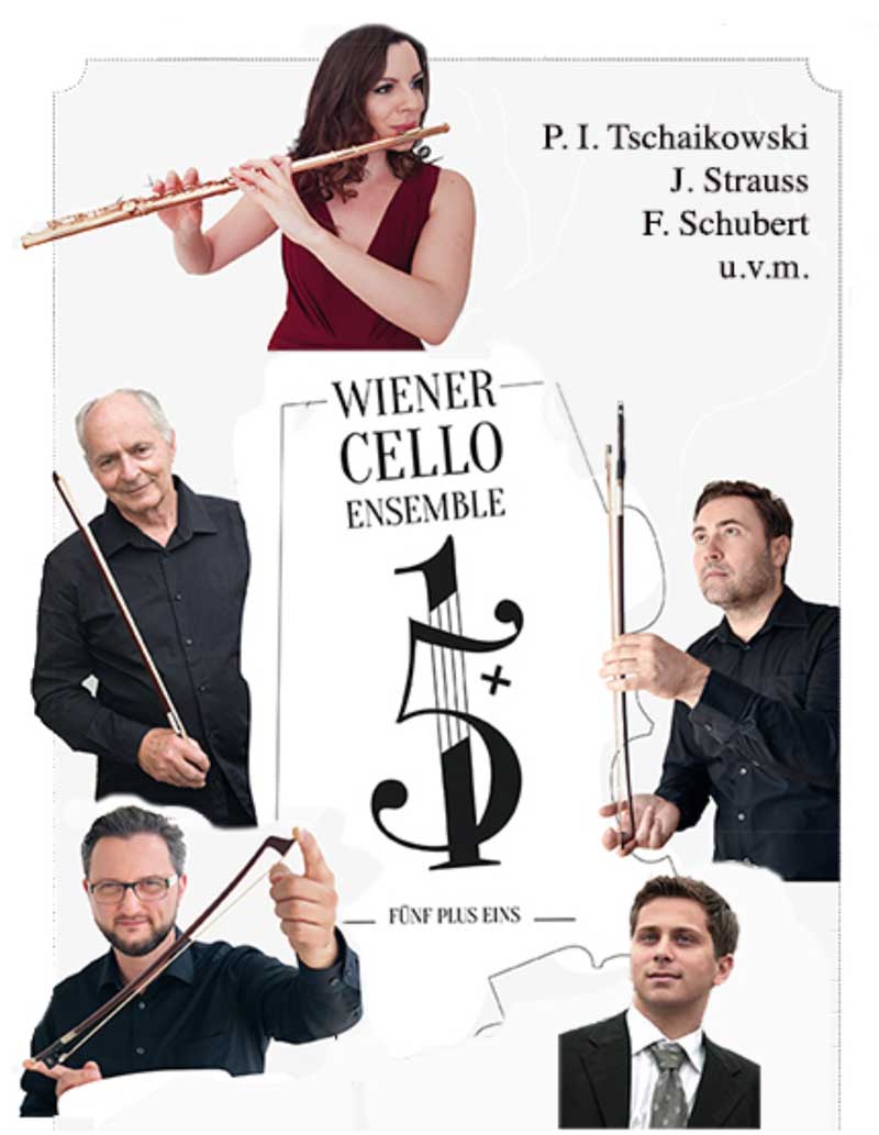 Konzerteinladung Wiener Celloensemble 5+1